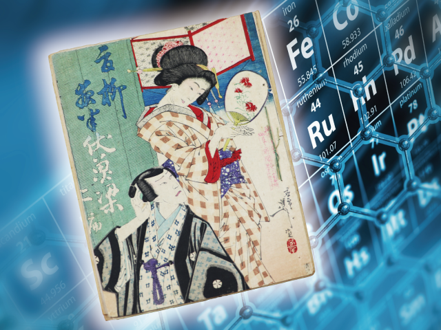 浮世絵と元素周期表を合わせた文理融合のイメージ