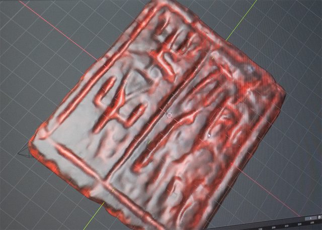 ハンコの印面の画像 赤い朱肉の色が見えている